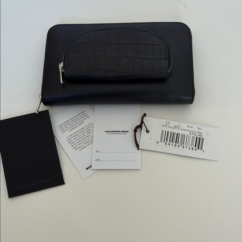 Alexander Wang Black Croc-Embossed Women's Wallet